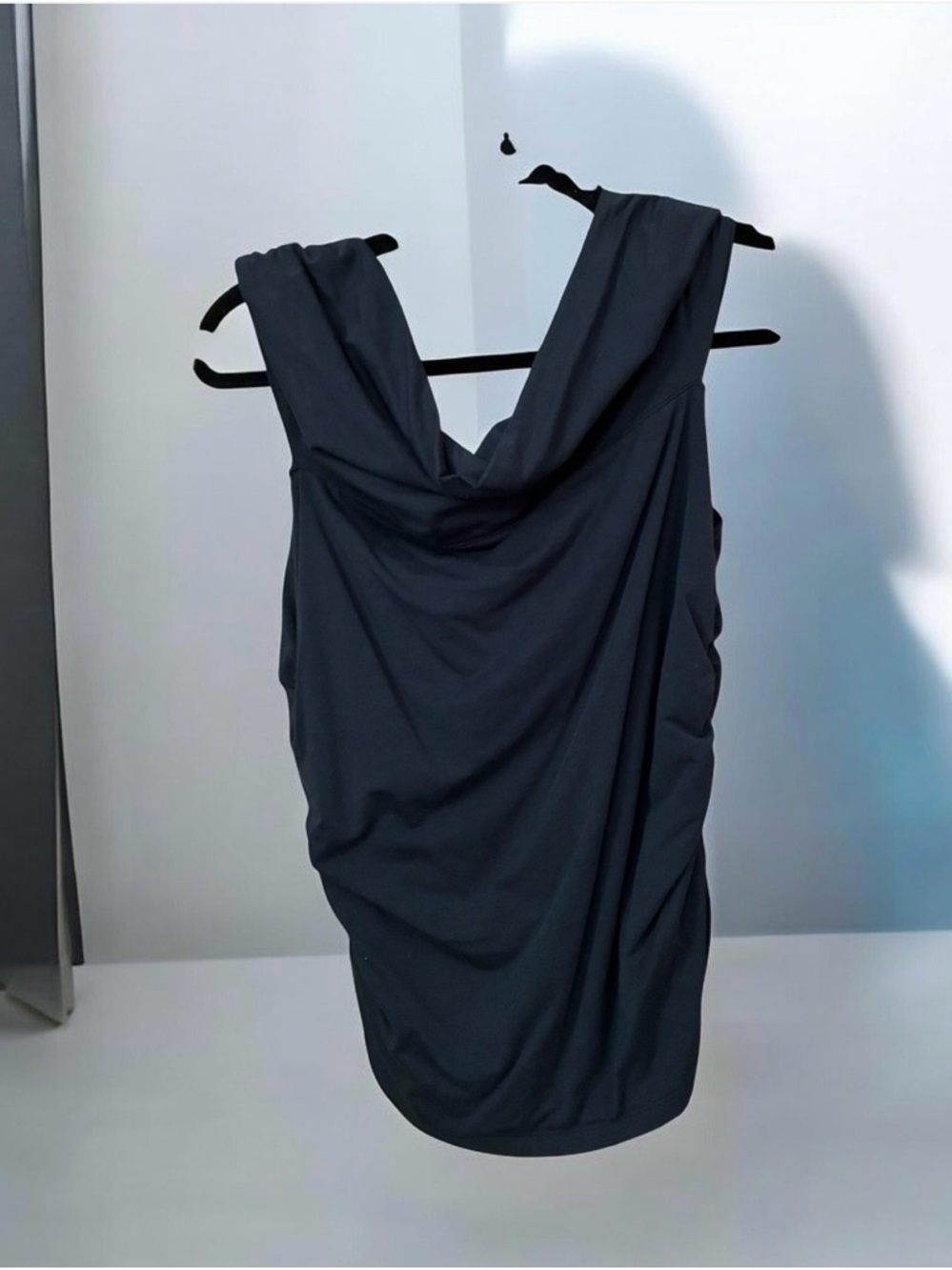 Women's Black Draped Sleeveless top